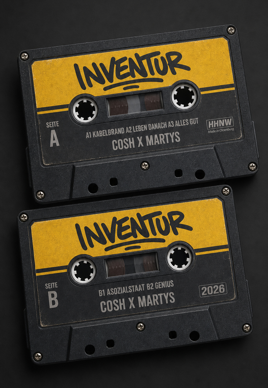 INVENTUR EP — Tape-Karte mit QR-Code für exklusiven Download